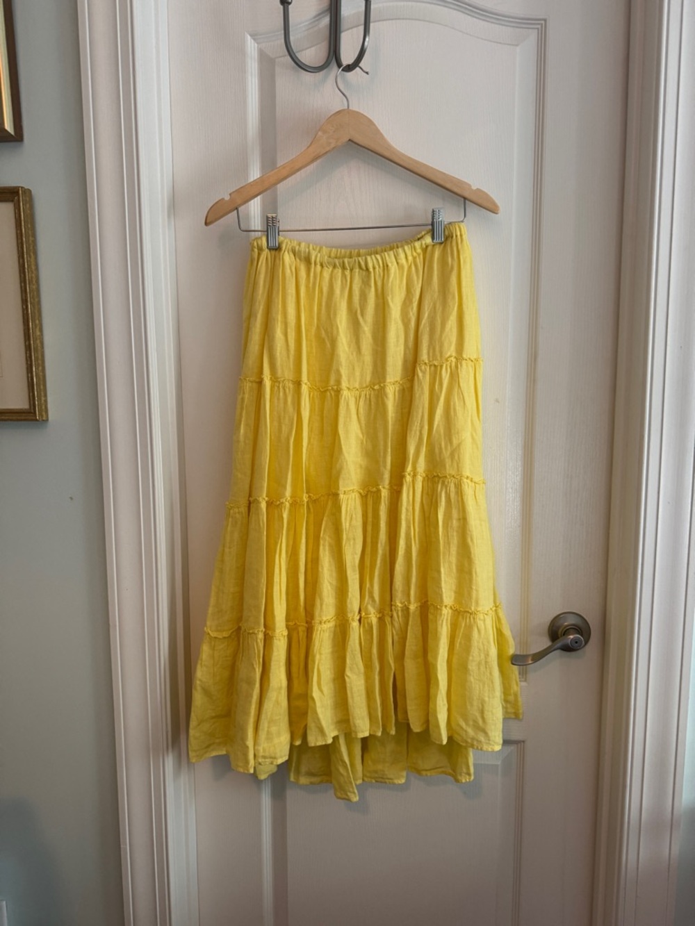 Butter Yellow Italian Linen Maxi Skirt NWT